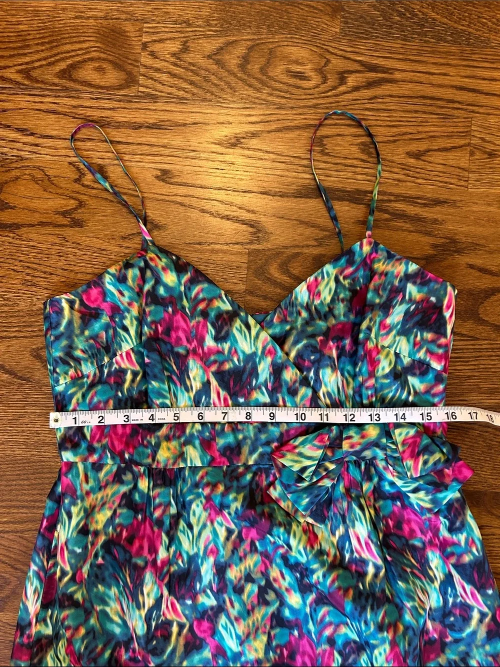 NWT 100% silk J. Crew Collection Green & Pink watercolor dress size 14